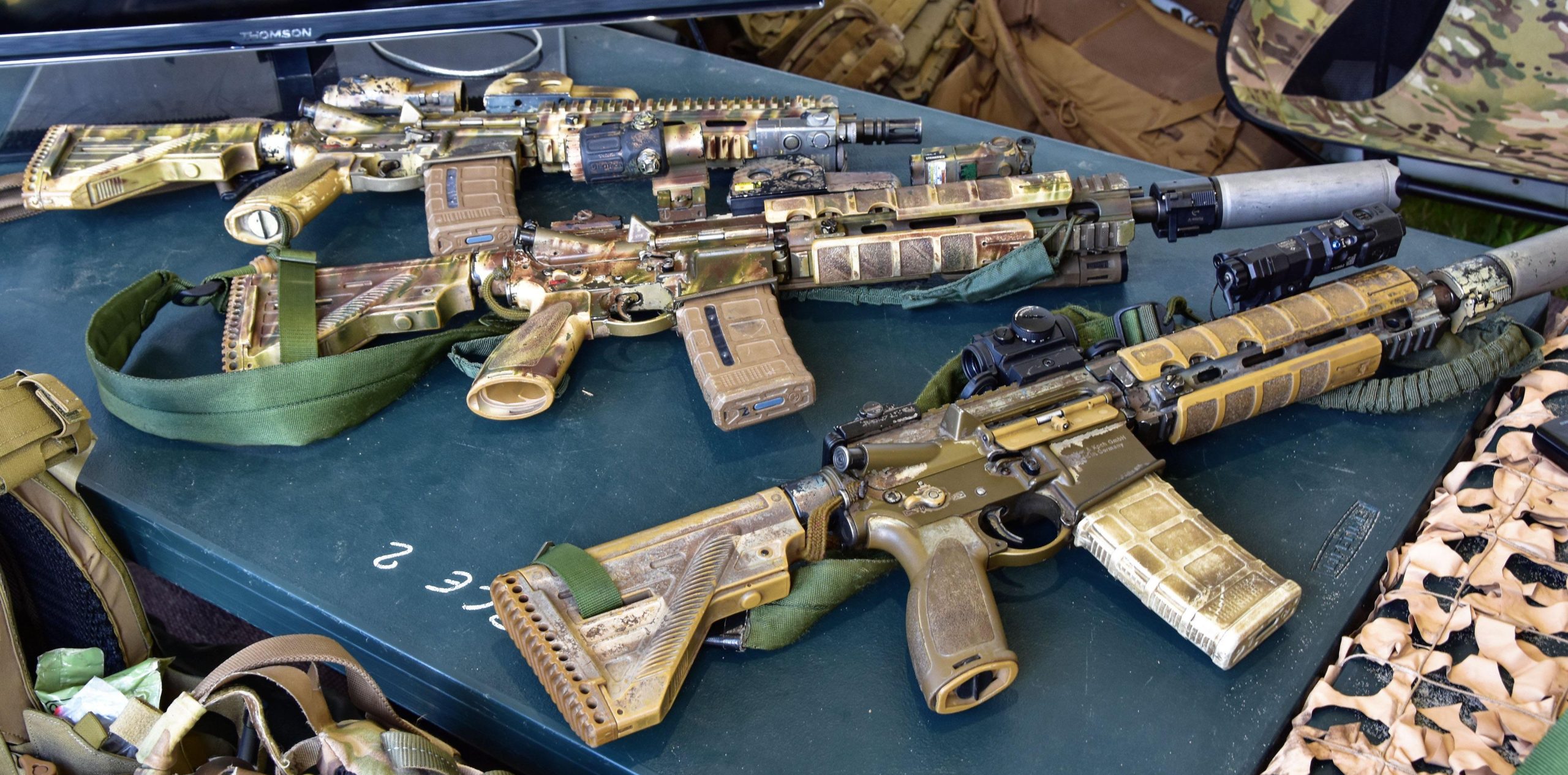 Series of HK416 (Heckler & Koch) used by members of the 13ème régiment ...